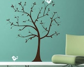 Tree Wall Decal Sticker - Classic Simple Tree with Birds - Vinyl Wall Art Sticker Decal - CT104A