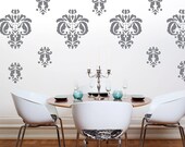Royal Damask Vinyl Wall Decal - French Chic Wall Decor Sticker - Vinyl Wall Art - HT139B