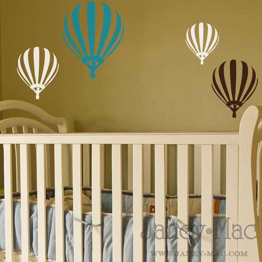 Vinyl Wall Art - 4 Hot Air Balloons - C100