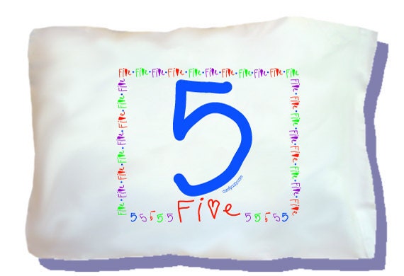 5 Year Old Birthday Glow in the Dark Standard Pillowcase. Il_170x135