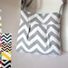 the Pleated bag Small . Chevron . Design Your Own. or Gray and White . crossbody . purse . small tote . adjustable strap .