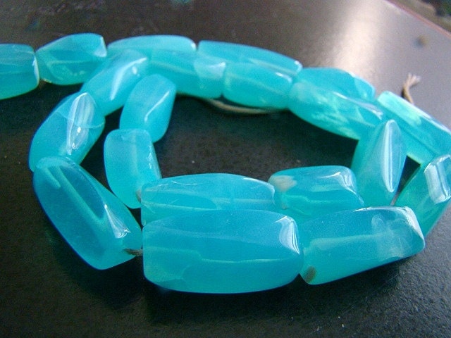 1/2 STRAND---Robins Egg Blue Peruvian Opal Faceted Spiral Nuggets---REDUCED FROM 25.99