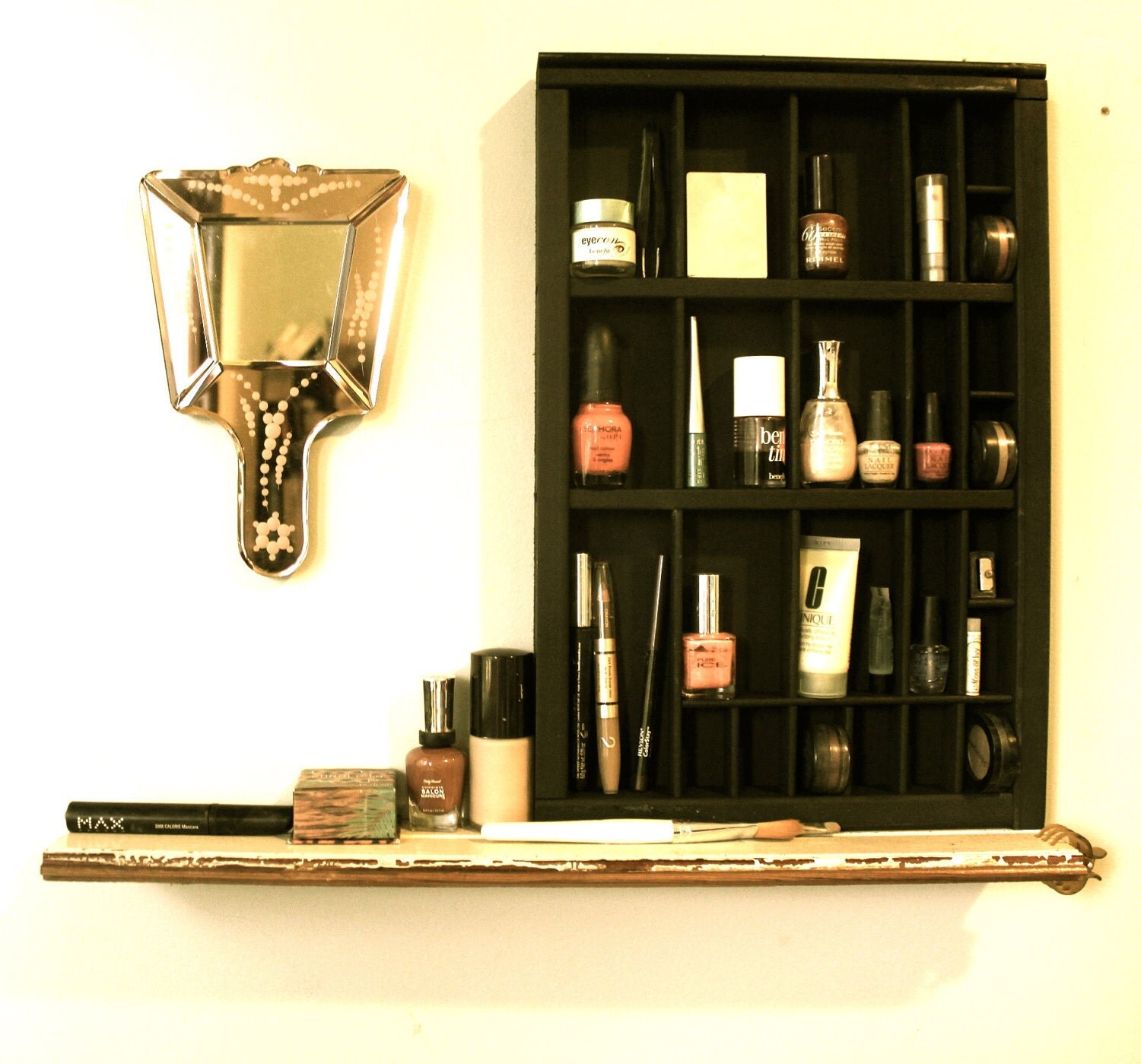 Printer Drawer Cosmetic Organizer with Shelf
