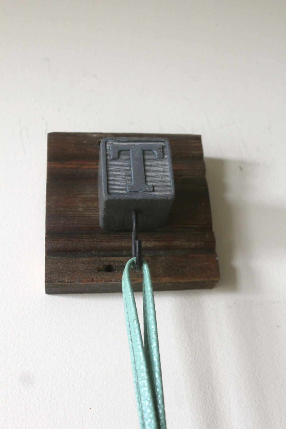 Wooden Block "T"  Hook Rack