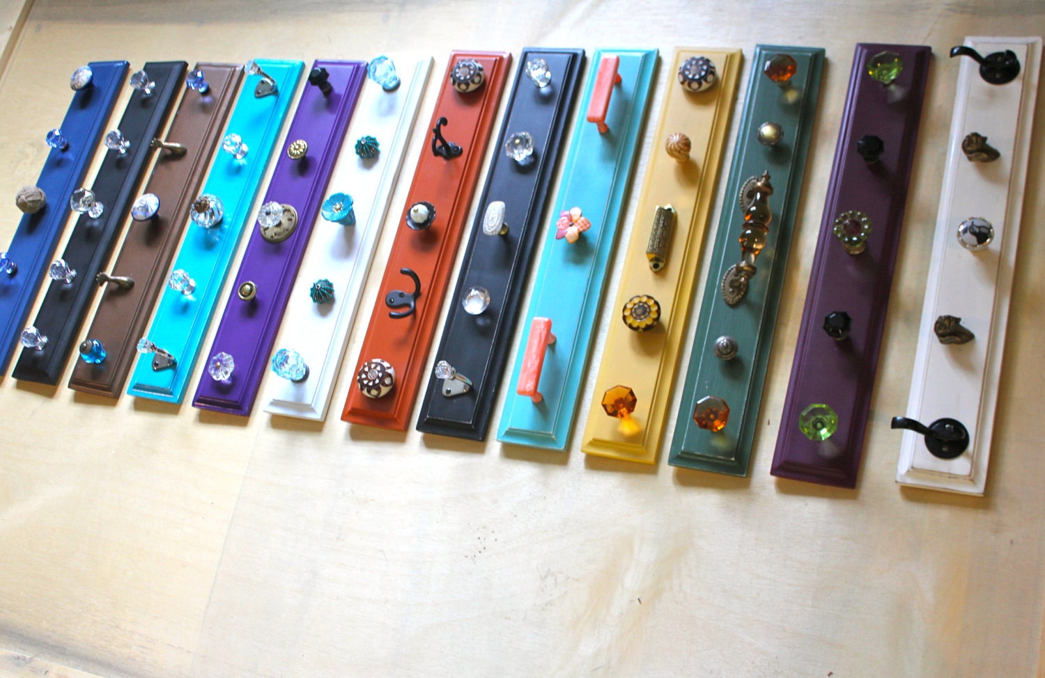 Colorful unique Hook Rack - pick one