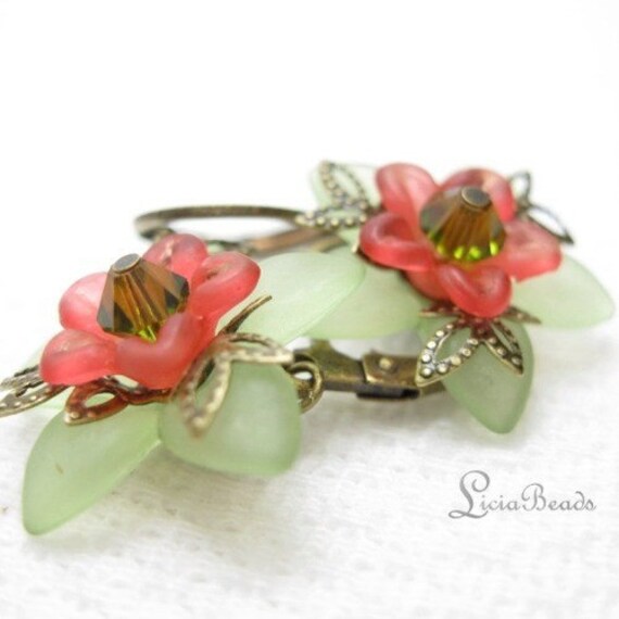 Summer Watermelon - vintage style earrings
