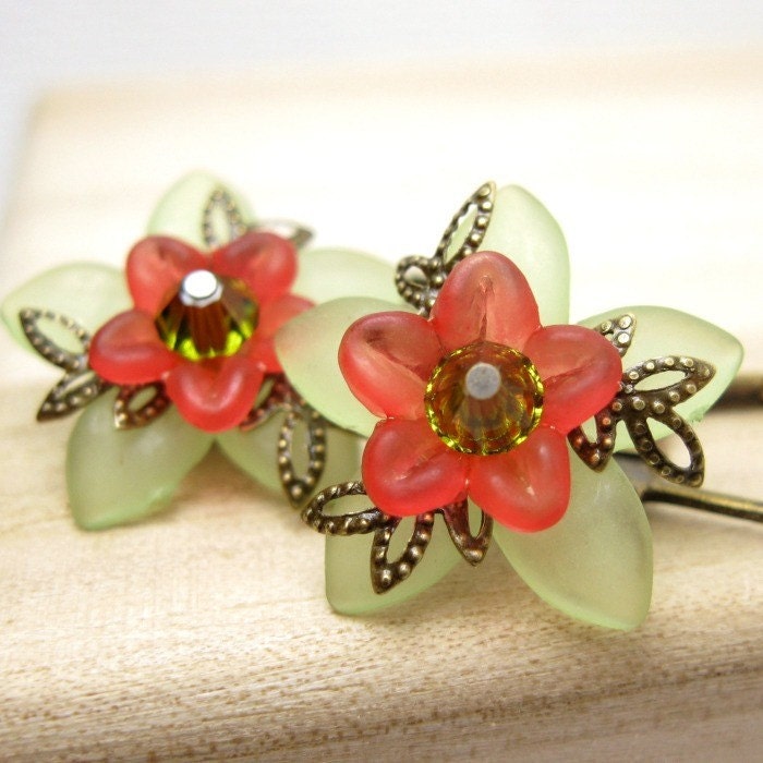 Summer Watermelon - vintage style earrings