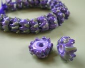 Whirl of Lavender Buds Glass Bead