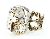Steampunk Jewelry - Gear and Cog Cocktail Ring 