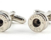 Silver 40 Caliber Bullet Cufflinks