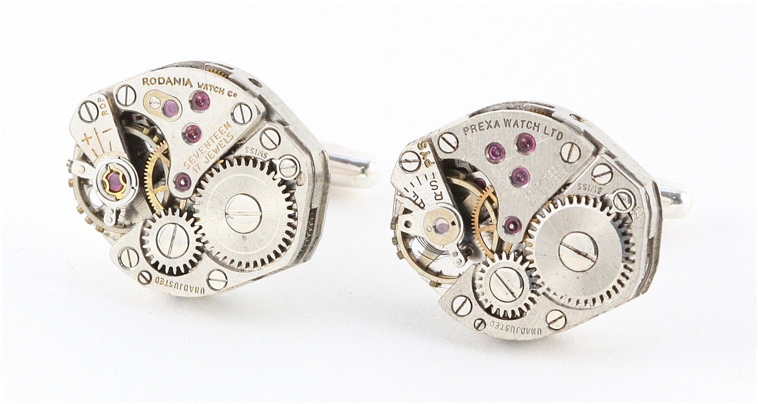 Sterling Silver Steampunk Cufflinks