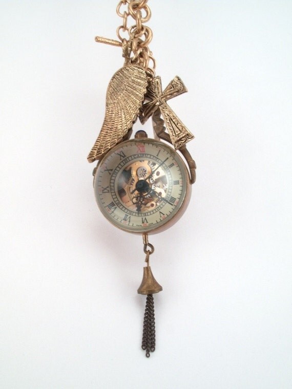 The Eye of Time - Steampunk Pocketwatch Pendant and Necklace