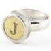 Upcycled Aged and Ghostly Typewriter Ring with J Initial