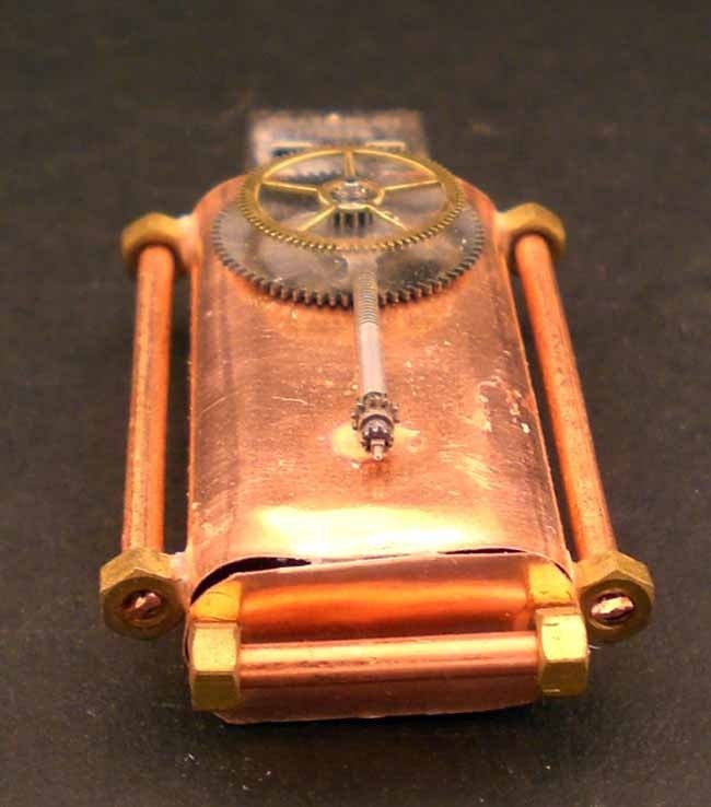 Steampunk Copper Flash USB Drive 2GB Gearing Detail