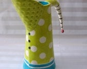 ceramic pitcher :) whimsical Polka-Dot colorful home decor
