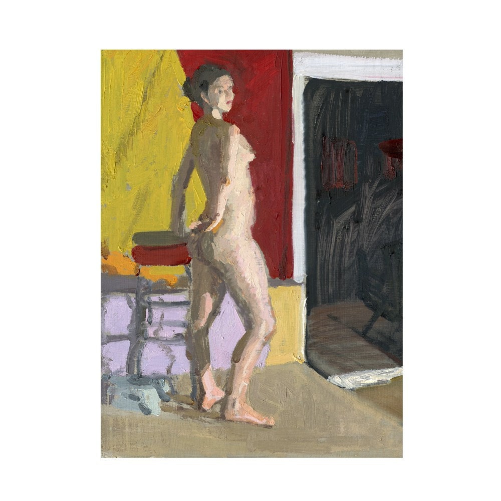 Original Framed Oil Painting of Nude Female Figure - Aimee