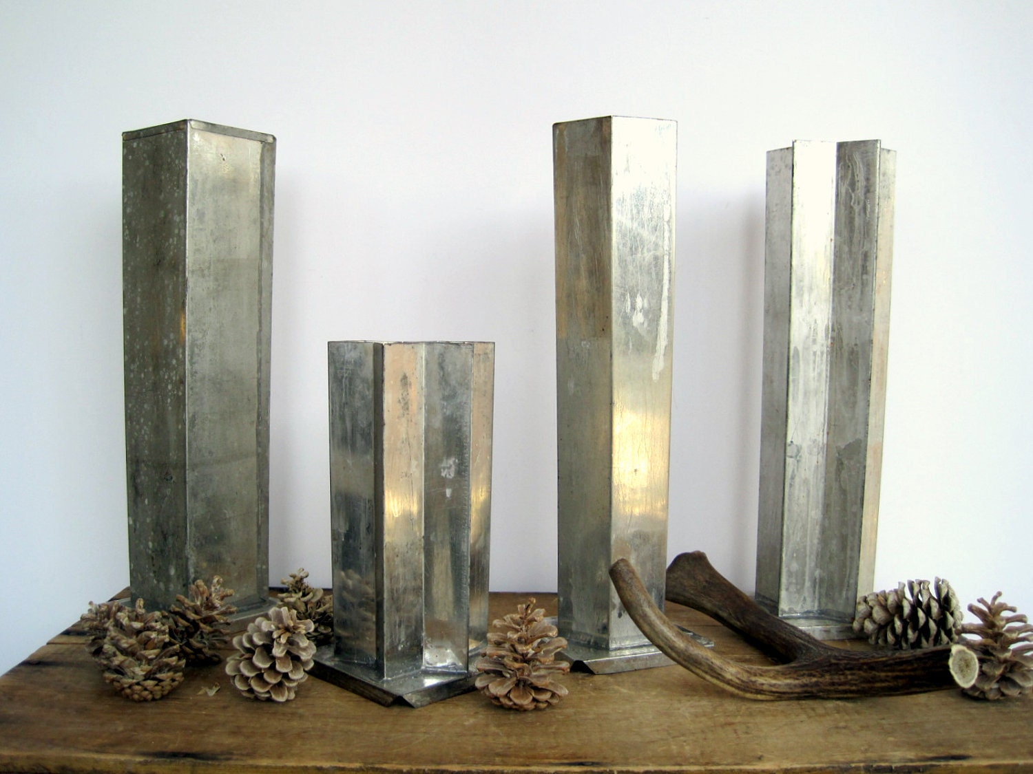 RESERVED FOR JOANNE Vintage Industrial Decor Metal Candle Molds Factory Chic