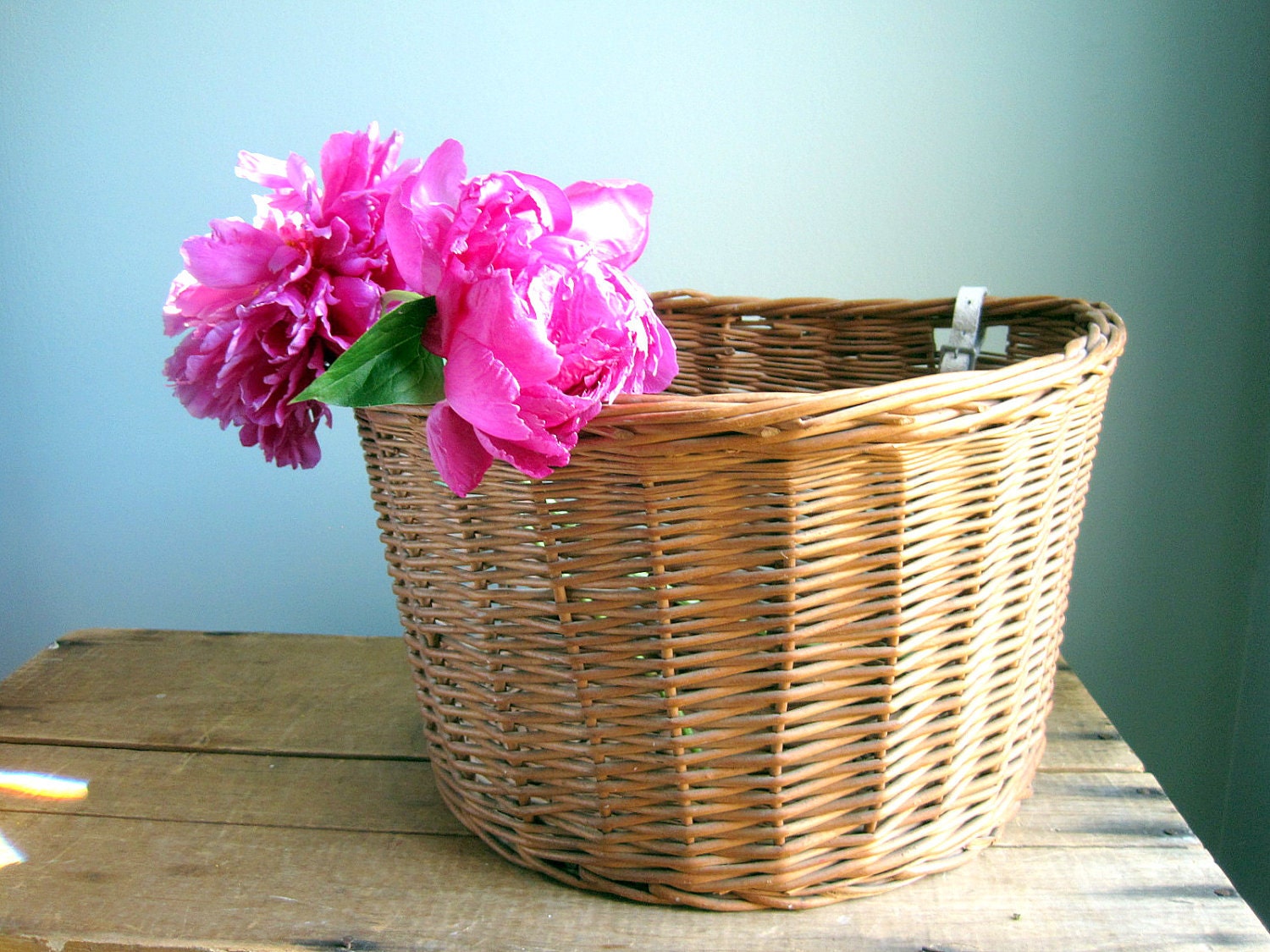 Vintage Bike Basket Natual Wicker