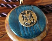 Vintage Button "Seaside" Anchor  Necklace