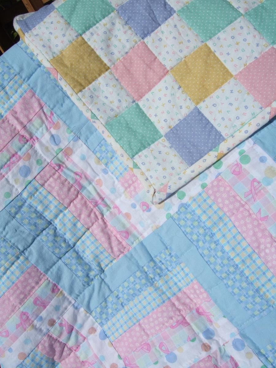 Items similar to Puffy Pillow Baby QuiltStitched By Della on Etsy