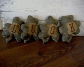 Primitive St. Patricks L-U-C-K Shamrock Fillers. WOW