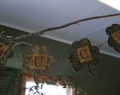 Primitive St. Patrick Shamrock  L-U-C-K Garland.  WOW