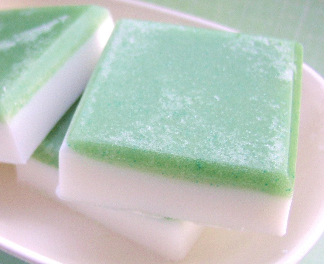 Sugar Scrub Soap - Mistletoe - Sugar Scrub Soap - Natural Soap - Pine - Green - SALE Soap - FINAL TWO