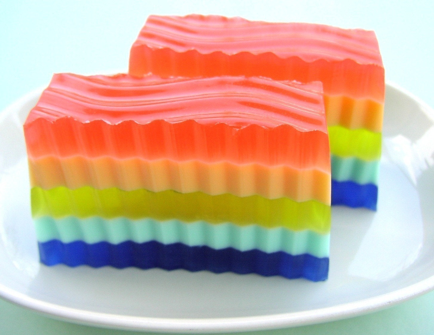 RAINBOW BRITE RUFFLE - Kumquat Scent - Our very first design - Handmade Soap - Soap - Bright - Cheerful - Rainbows - Happy