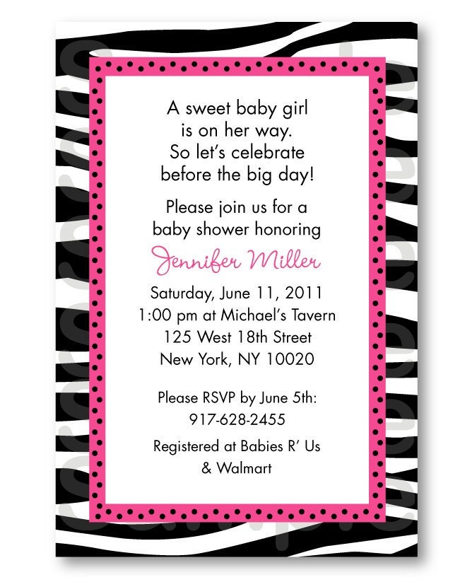 Pink Zebra Print Printable Baby Shower Invitation Il_170x135