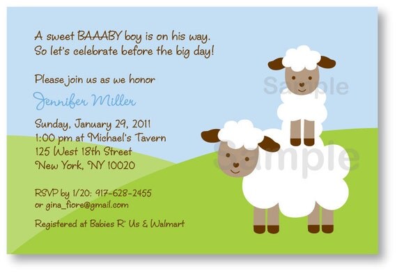 Baby Lamb Baby Shower Invitation Printable Il_570xn