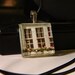 Vintage Window Flower Box Scene Necklace