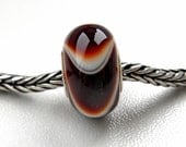Brown Armadillo - Bracelet bead with sterling silver core