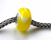 Bright Yellow Armadillo - Bracelet bead with sterling silver core