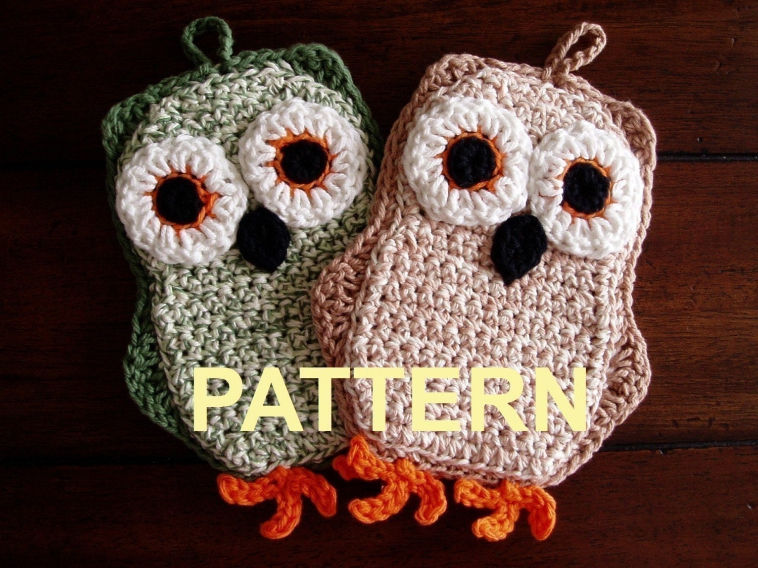 Funky Little Owl Potholder Crochet PDF Pattern