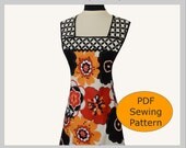 Apron Pattern PDF Women's 50s Style Full Apron Tutorial - Retro Chic Apron - Instant Digital Download Sewing Pattern