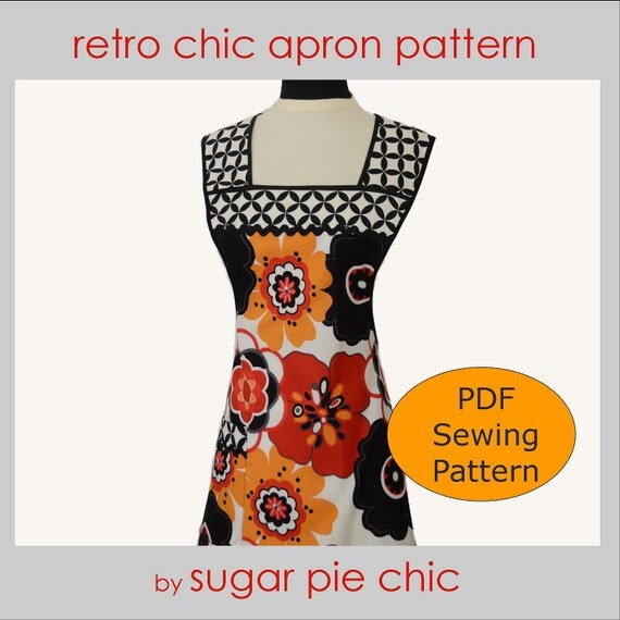 PDF APRON PATTERN 50s Style Woman's Full Apron by SugarPieChic