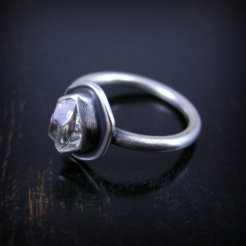 Real little Herkimer Diamond Made to Order ring sterling silver custom sizes