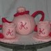 Monogrammed Felt Tea Set