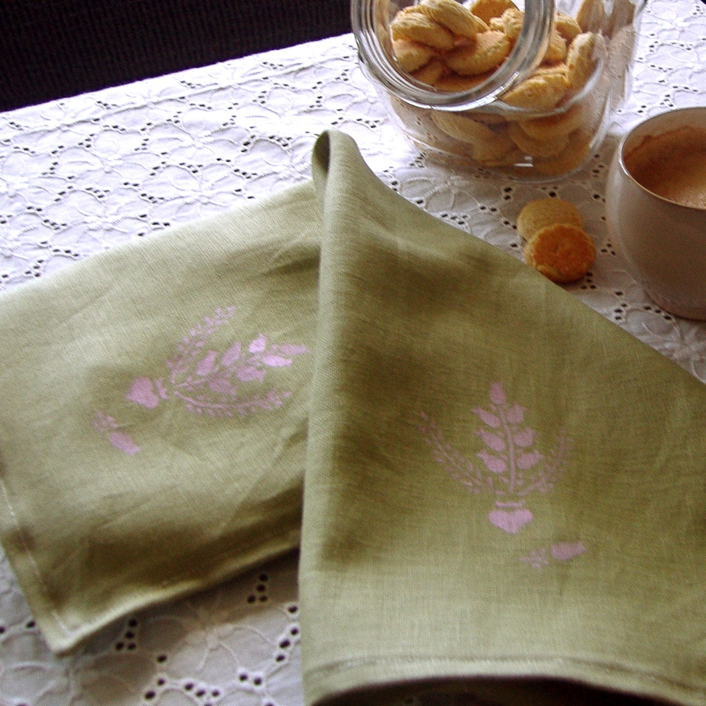 Heather - tea towel with scottish heather-inspired design
