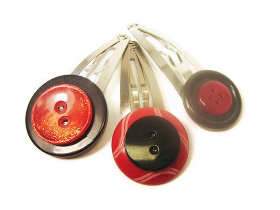 Red Barrettes, Back to School Outfits for High School Girls - Gift for a Friend