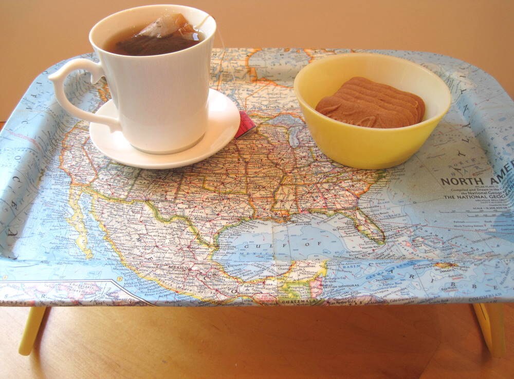 Vintage "Party in the USA" Map Serving Tray