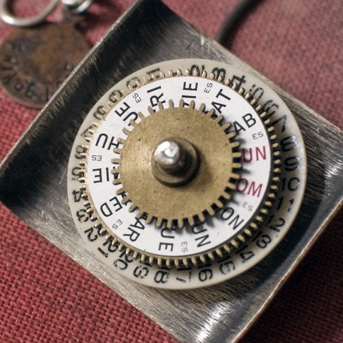 Hand Forged Calendar Dial Necklace - Steampunk