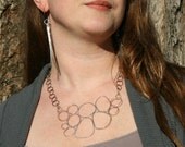 Simple Impact Silver Bubble Necklace - Forged Sterling Statement Piece