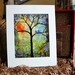 Art Print Tree Love Birds Sunshine with 11X14 Mat - Love Birds