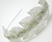 headband, silver leaf head band, Aphrodite Grecian goddess inspired - winter wedding, great for new years eve party