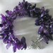 Amethyst Gemstone Bracelet, Polished Points Double Strand Sterling Silver
