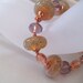 Lampwork Glass Bracelet, Copper and Art Glass Beads, Dawn to Sunset