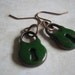Lost Key Green Lock Dangle Earrings