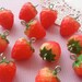 6pcs Vintage Plastic Strawberry Charms