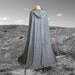 Cloak - Grey Hooded Faux Suede - Cape - Wedding - Renaissance - Halloween Costume - Harry Potter